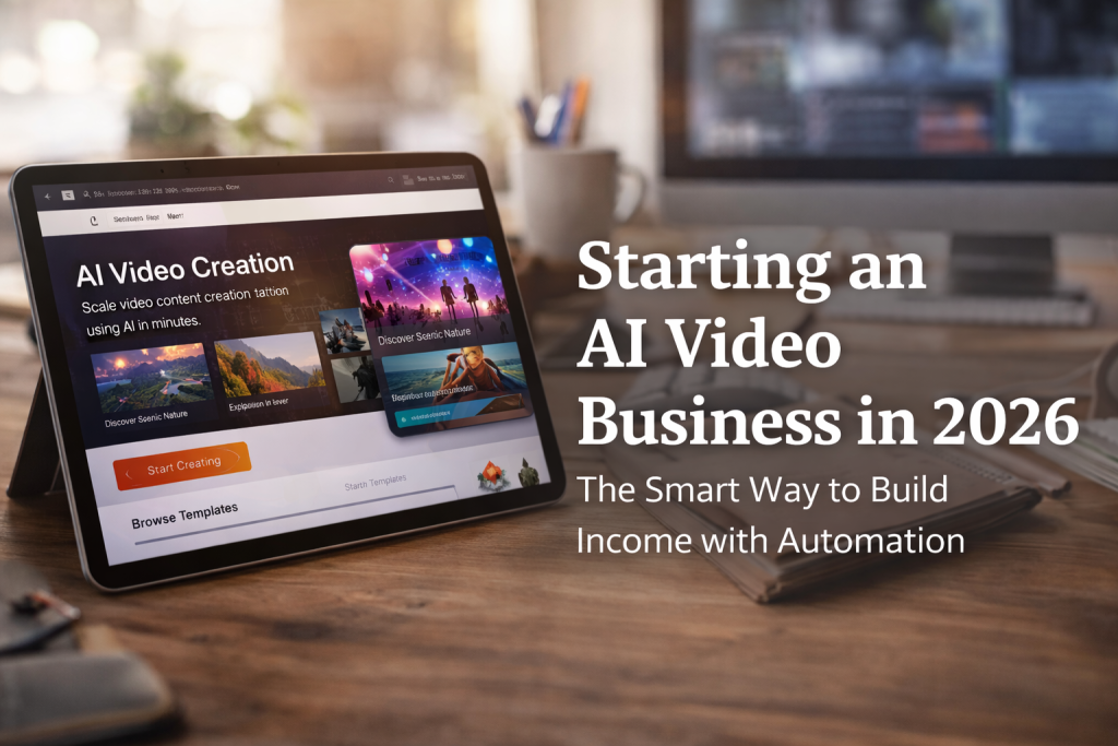 AI video business 2026,AI content creation,faceless video business,video automation,AI video monetization,online business with AI,digital entrepreneurship,AI tools for video,