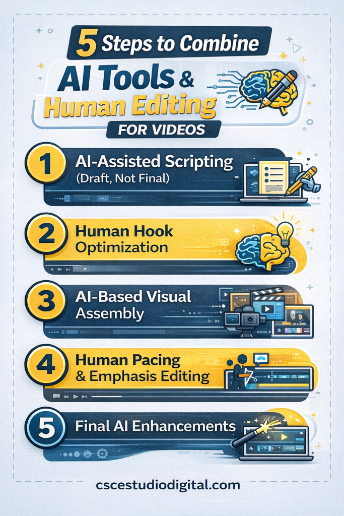 AI Tools and Human Editing,AI video editing workflow,AI tools for video creation,human editing vs AI,high retention videos,