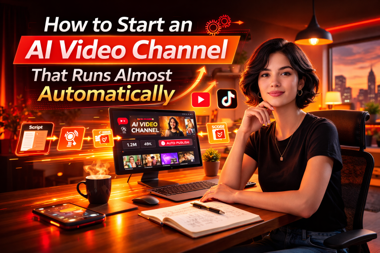 AI video channel, automated YouTube channel, faceless video channel, AI content creation, AI video tools, automated video production, AI side hustle,